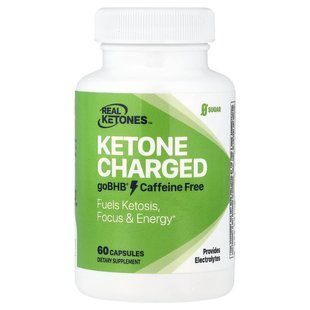 Real Ketones, Ketone Charged, goBHB&reg;, без кофеина, 60 капсул купить в Киеве и Украине