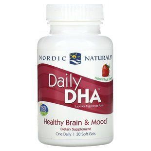 Риб'ячий жир Nordic Naturals (Daily DHA) 30 капсул зі смаком полуниці