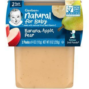Банан, яблоко, груша, Banana, Apple, Pear, Gerber, 2 упаковки по 113 г (4 унции) каждая купить в Киеве и Украине