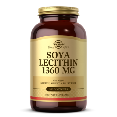 Лецитин невибілений Solgar (Lecithin) 1360 мг 100 капсул
