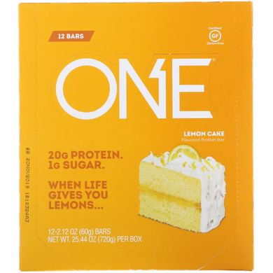 Один батончик, Лимонний пиріг, One Brands, 12 батончиків, 2,12 унц (60 г) кожен