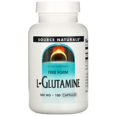 Глютамін Source Naturals (L-Glutamine) 500 мг 100 капсул