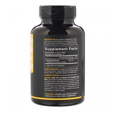 Активированный уголь из скорлупы кокоса Sports Research (Activated Charcoal) 300 мг 90 гелевых капсул купить в Киеве и Украине