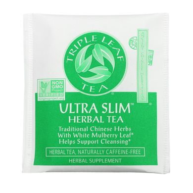Трав'яний чай для схуднення без кофеїну, Triple Leaf Tea, 20 пакетиків, 14 унції (40 г)