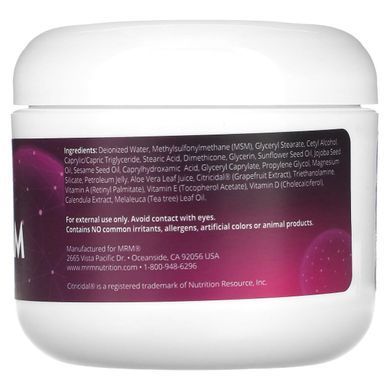 Cream with Methylsulfonylmethane, MRM, 4 oz (113 g)