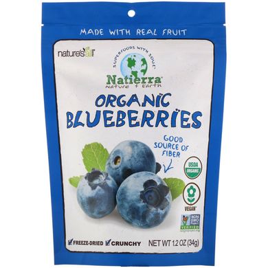 Сублімована чорниця органік Natierra (Blueberries Nature's All) 34 г