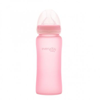 Стеклянная детская бутылочка с силиконовой защитой, розовый, 300 мл, Everyday Baby, 1 шт купить в Киеве и Украине