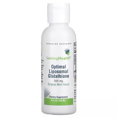 Глутатіон Оптимальний ліпосомальний, 500 мг, м'яти, Optimal Liposomal Glutathione, Original Mint, Seeking Health, 120 мл