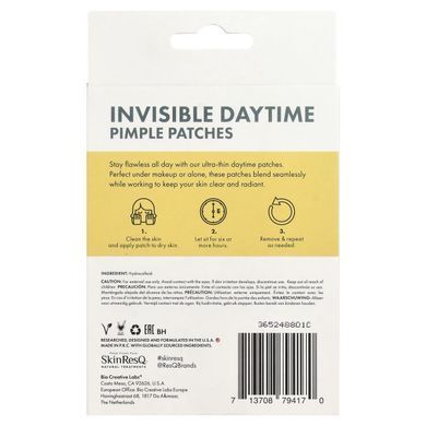 Petal Fresh, SkinResQ&trade; Natural Treatments, невидимі денні патчі від прищів, 108 шт.