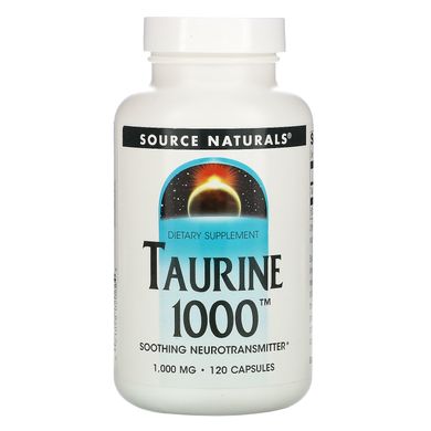 Таурин, Taurine, Source Naturals, 1000 мг, 120 капсул