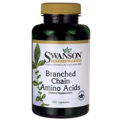Амінокислоти з розгалуженим ланцюгом, Branched-Chain Amino Acids, Swanson, 100 капсул
