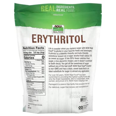 Эритритол натуральный подсластитель Now Foods (100% Pure Erythritol Crystalline) 1,134 кг купить в Киеве и Украине