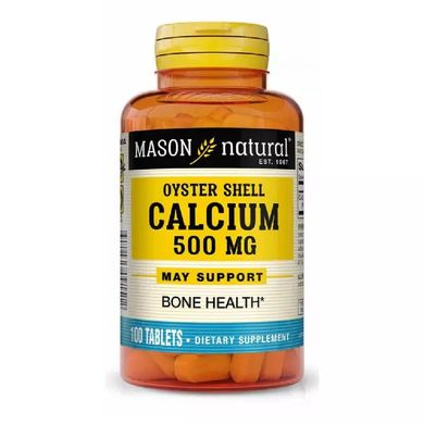 Кальцій з черепашки устриці Mason Natural (Calcium 500 mg Oyster Shell) 500 мг 100 таблеток
