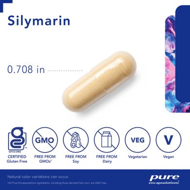 Силімарин (екстракт молочного будяка) Silymarin (Milk Thistle Extract) Pure Encapsulations 60 капсул