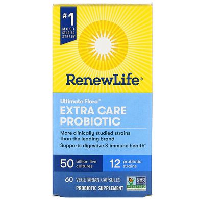 Пробиотики для женщин Renew Life (Ultimate Flora Extra Care Probiotic) 50 миллиардов живых культур 60 капсул купить в Киеве и Украине