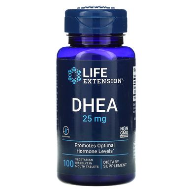 ДГЕА Life Extension (DHEA) 25 мг 100 розчинних у роті таблеток