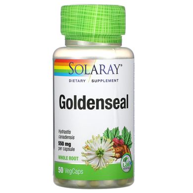 Жовтокорінь канадський, Goldenseal Root, Solaray, 550 мг, 50 капсул