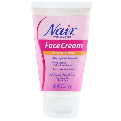 Для видалення волосся, зволожуючий крем для обличчя, Nair, 2 унції (57 г)