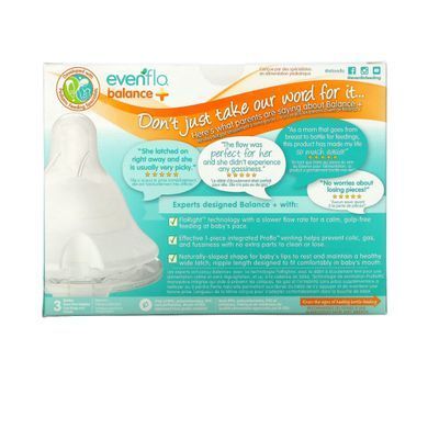Evenflo Feeding, Balance+, широкі, для дітей від 0 місяців, повільно, 3 флакони по 150 мл (5 унцій)