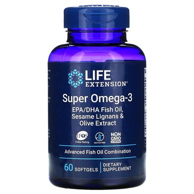Омега-3 Life Extension (Super Omega-3) 60 капсул