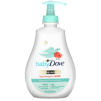 Увлажняющее средство для купания Baby, Tip to Toe Wash, для чувствительной кожи, Dove, 384 мл купить в Киеве и Украине