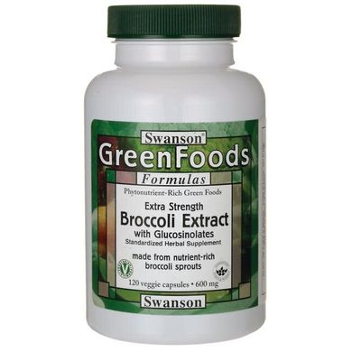 Екстра-сильний екстракт броколі з глюкозинолатів, Extra-Strength Broccoli Extract with Glucosinolates, Swanson, 600 мг, 120 капсул