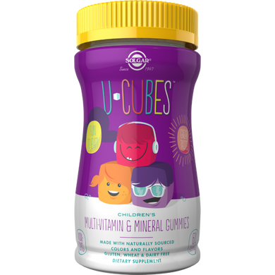 Мультивітаміни і мінерали для дітей Solgar (Childrens Multivitamin & Mineral U-Cubes) 60 цукерок