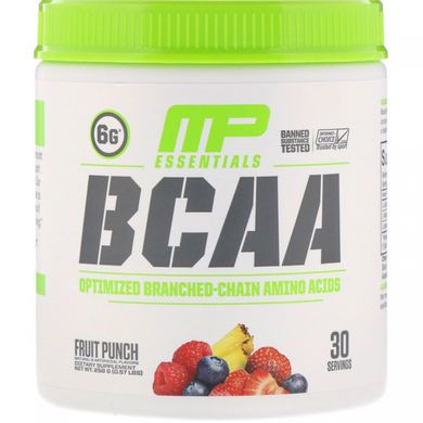 Амінокислоти, BCAA Essentials, фруктовий пунш, MusclePharm, 258 г