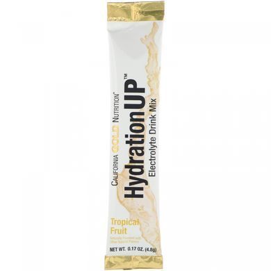 Смесь для напитка с электролитами тропические фрукты California Gold Nutrition (HydrationUP Electrolyte Drink Mix Tropical Fruit) 20 пакетиков по 48 г купить в Киеве и Украине