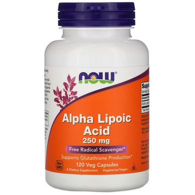 Альфа-ліпоєва кислота Now Foods (Alpha Lipoic Acid) 250 мг 120 капсул