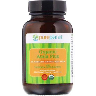 Органічний, Amla Plus, Pure Planet, 500 мг, 100 таблеток