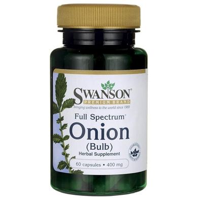 Лук (цибулина), Full Spectrum Onion (Bulb), Swanson, 400 мг, 60 капсул