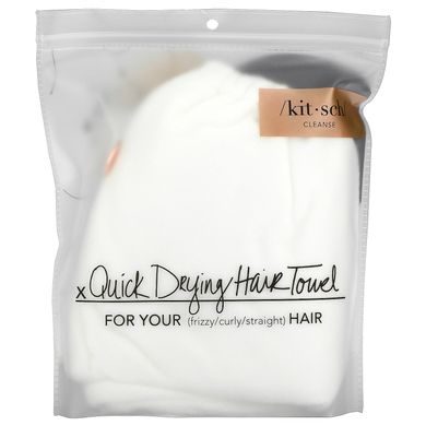 Kitsch, Швидкосохнучий рушник для волосся, білий, 1 шт.