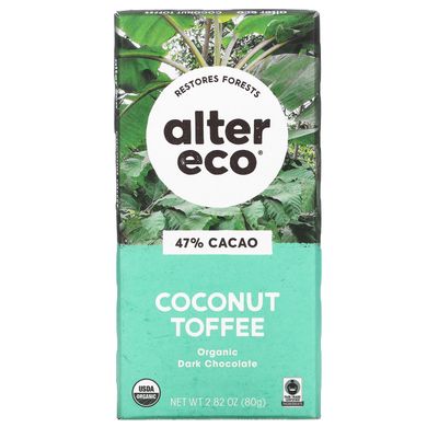 Шоколад кокосова іриска Alter Eco (Chocolate) 80 г