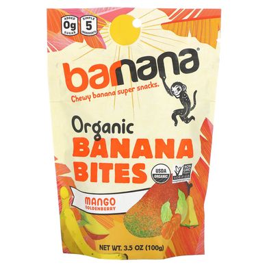 Barnana, Органічні шматочки банана, манго та золота ягода, 3,5 унції (100 г)