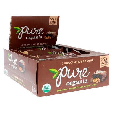 Батончики з шоколадним Брауні Pure Organic (Chocolate) 12 бат.