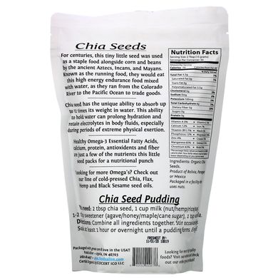 Суперпродукти, насіння Чіа, Superfoods, Chia Seed, Foods Alive, 454 г