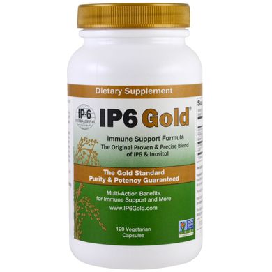 IP6 Gold, формула для поддержки иммунитета, IP-6 International, 120 капсул в растительной оболочке купить в Киеве и Украине