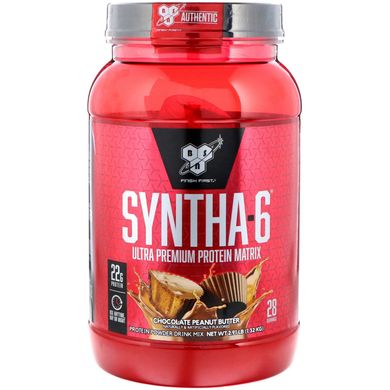 Syntha-6, білковий порошок найвищої якості для сухої м'язової маси, зі смаком шоколаду і арахісового масла, 2,91 фунта, BSN, (1,32 кг)