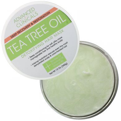 Олія чайного дерева, детоксуюча маска для волосся, Tea Tree Oil, Detoxifying Hair Mask, Advanced Clinicals, 340 г
