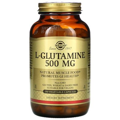 Глютамін Solgar (L-Glutamine) 500 мг 250 вегетаріанських капсул