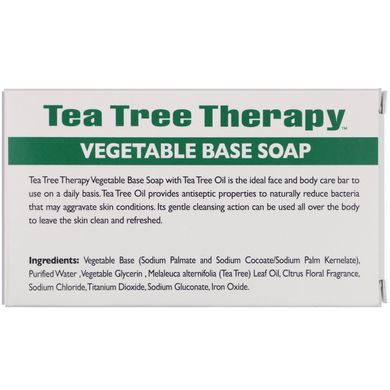 Мило на рослинній основі з олією чайного дерева, брусок, Tea Tree Therapy, 39 унцій (110 г)