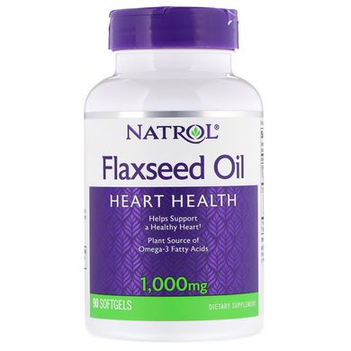 Льняное масло Natrol (Flaxseed oil) 1000 мг 90 капсул купить в Киеве и Украине
