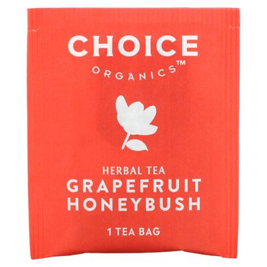 Choice Organic Teas, Трав'яний чай з грейпфрутом та медовим кущем, без кофеїну, 16 чайних пакетиків, 1,02 унції (29 г)