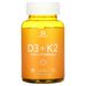 Sports Research, D3 + K2, формула 2-в-1, смесь ягод, 60 жевательных конфет фото