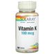 Solaray, Витамин К, 100 мкг, 100 таблеток фото