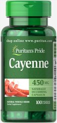 Кайенский перец Puritan's Pride (Cayenne) 450 мг 100 капсул купить в Киеве и Украине