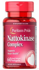 Наттокиназа, Nattokinase, Puritan's Pride, 100 мг Complex, 60 капсул купить в Киеве и Украине