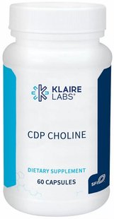 Цитиколин холин Klaire Labs (Citicoline CDP Choline) 250 мг 60 капсул купить в Киеве и Украине