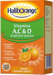 Вітаміни А, С та D для всієї родини Haliborange (Vitamins A, C & D) 60 жувальних цукерок